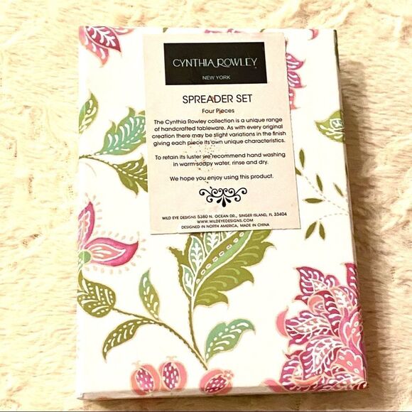 Cynthia Rowley Jeweled Spreader Set of of Four Handcrafted Tableware NWT - Picture 5 of 14